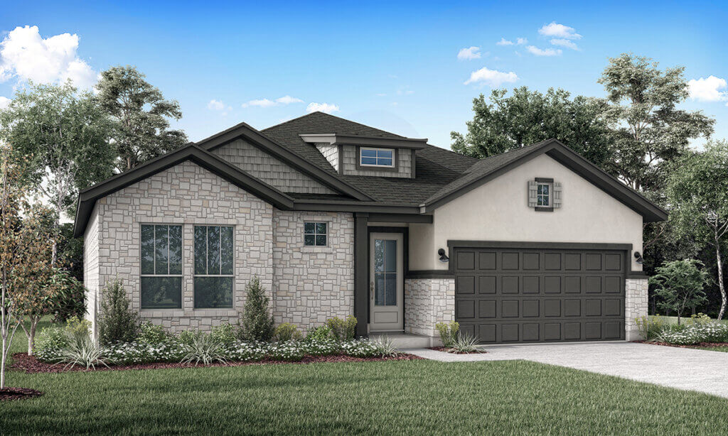 new construction patio homes near me - Anthem Cottages The Foxglove Elevation C Rendering