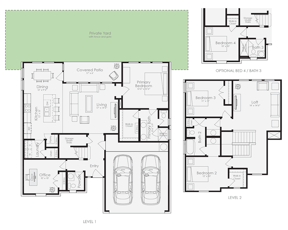 modern style cottage homes - The Verbena Floorplan Image