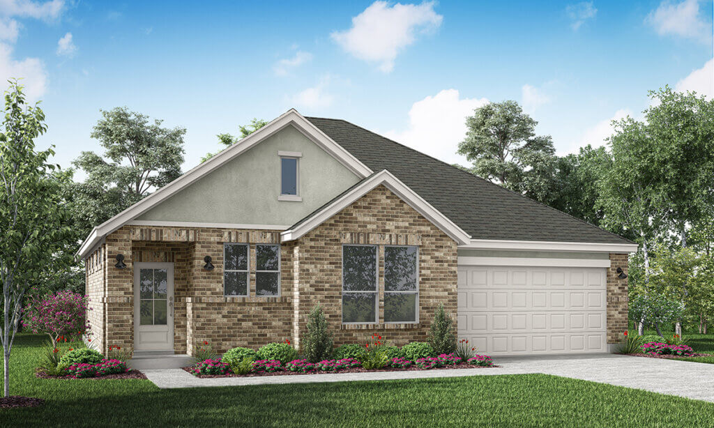 new construction cottage homes in Kyle Texas - Anthem Cottages The Hummingbird Elevation A Rendering