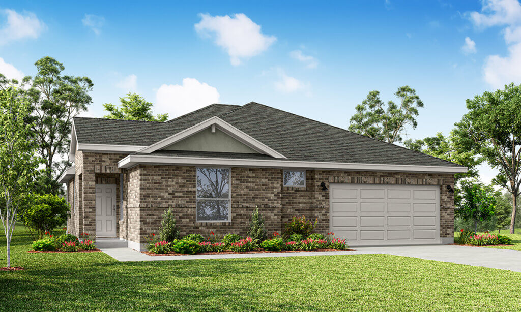 new construction cottage homes in Kyle Texas - Anthem Cottages The Sage Elevation A Rendering