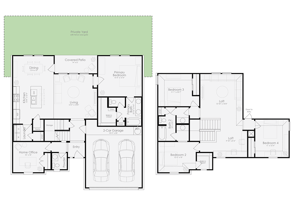 cottage style homes for sale - The Live Oak Floorplan Image