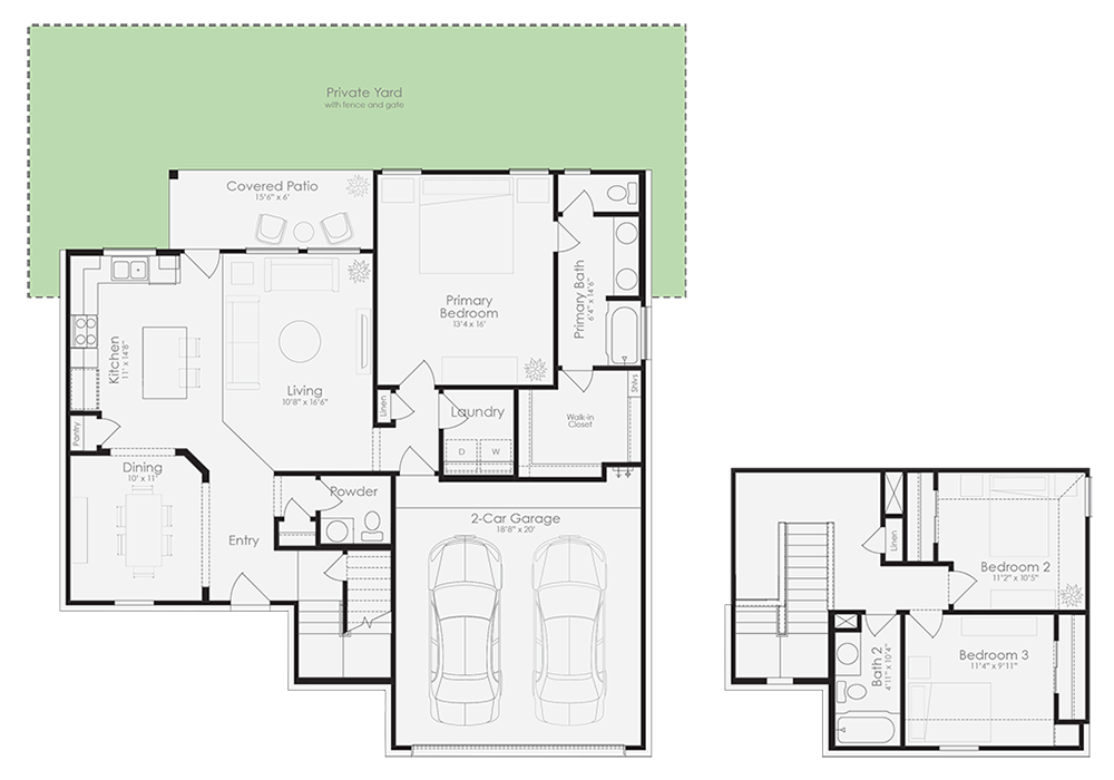 cottage style homes for sale - The Madrone Floorplan Image