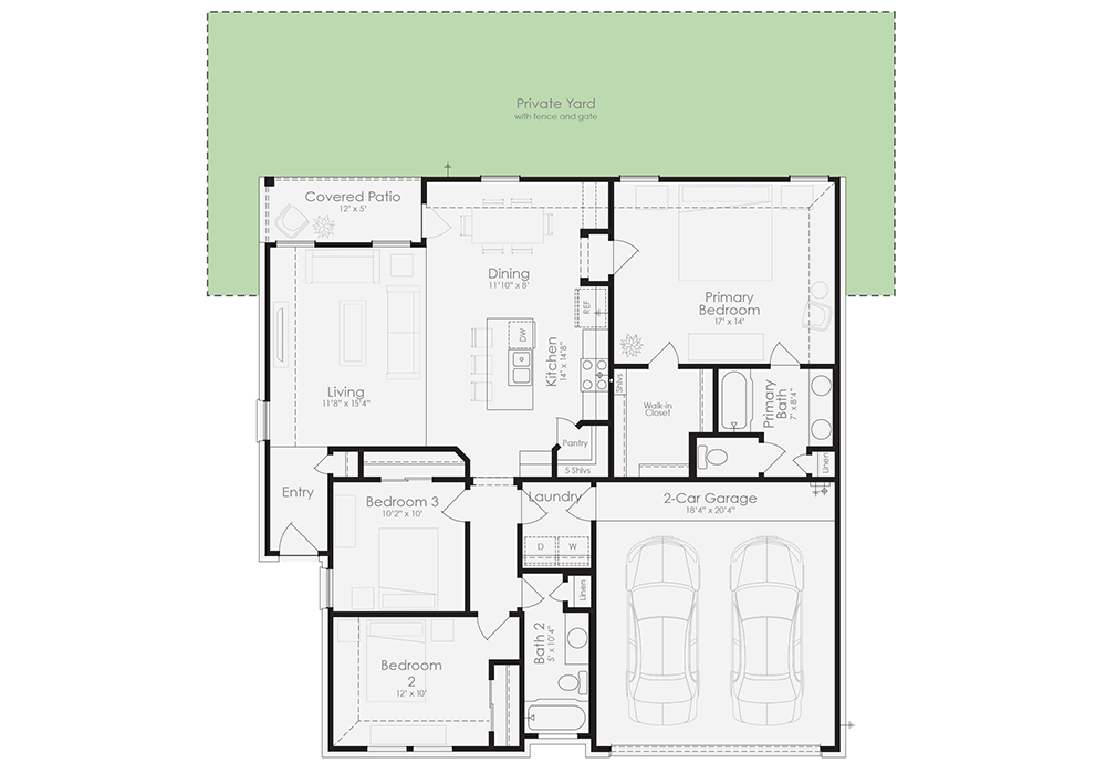cottage style homes for sale - The Redbud Floorplan Image