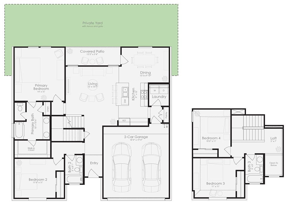 cottage style homes for sale - The Sycamore Floorplan Image